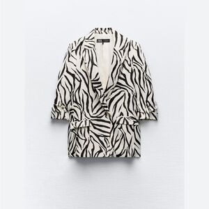 Zara Black and White Animal Print Jacket, size s,new